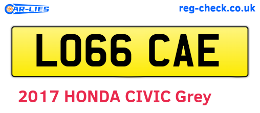 LO66CAE are the vehicle registration plates.