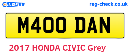 M400DAN are the vehicle registration plates.