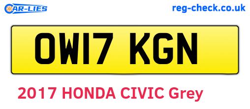 OW17KGN are the vehicle registration plates.