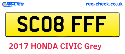 SC08FFF are the vehicle registration plates.