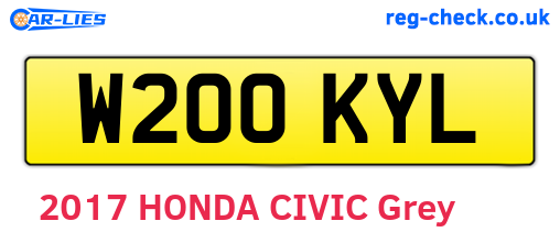 W200KYL are the vehicle registration plates.