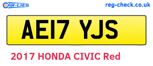 AE17YJS are the vehicle registration plates.