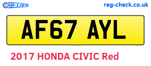 AF67AYL are the vehicle registration plates.