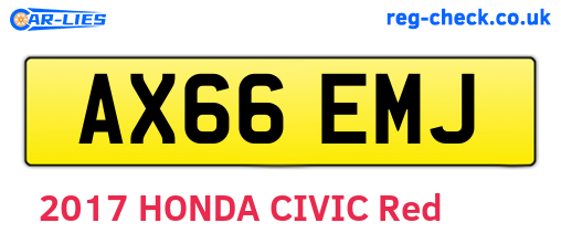 AX66EMJ are the vehicle registration plates.