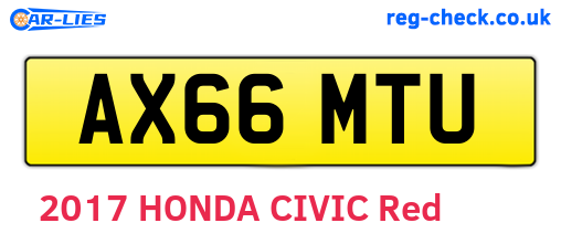 AX66MTU are the vehicle registration plates.