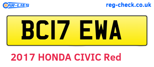 BC17EWA are the vehicle registration plates.