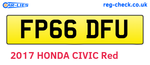 FP66DFU are the vehicle registration plates.