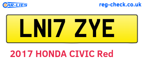 LN17ZYE are the vehicle registration plates.