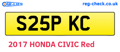 S25PKC are the vehicle registration plates.