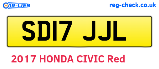 SD17JJL are the vehicle registration plates.