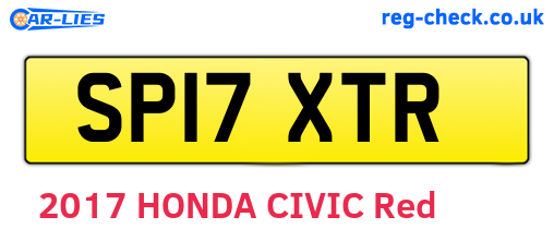 SP17XTR are the vehicle registration plates.