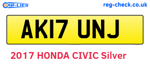 AK17UNJ are the vehicle registration plates.