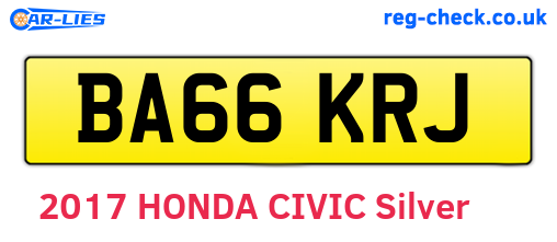 BA66KRJ are the vehicle registration plates.