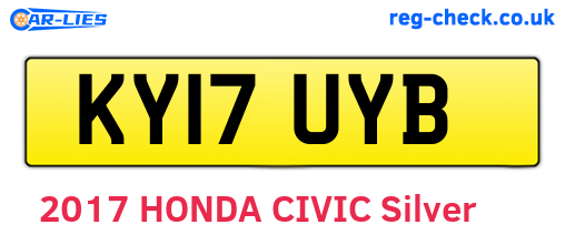 KY17UYB are the vehicle registration plates.