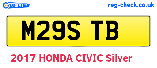 M29STB are the vehicle registration plates.