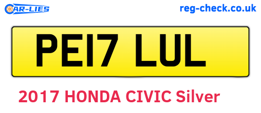 PE17LUL are the vehicle registration plates.