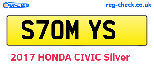 S70MYS are the vehicle registration plates.