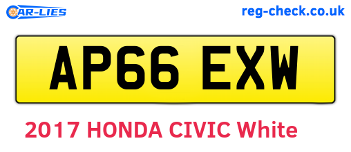AP66EXW are the vehicle registration plates.