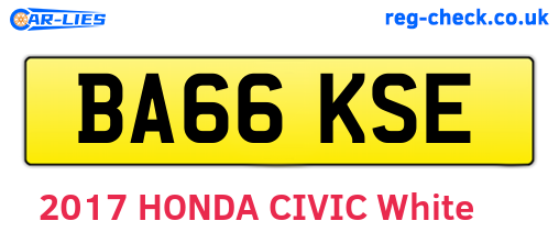 BA66KSE are the vehicle registration plates.