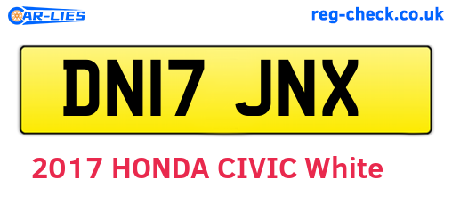 DN17JNX are the vehicle registration plates.