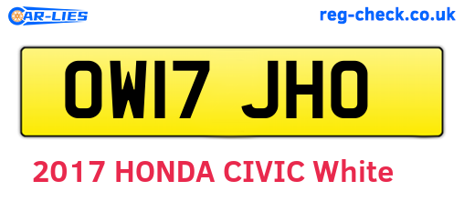 OW17JHO are the vehicle registration plates.