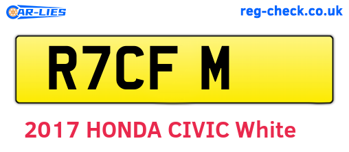 R7CFM are the vehicle registration plates.