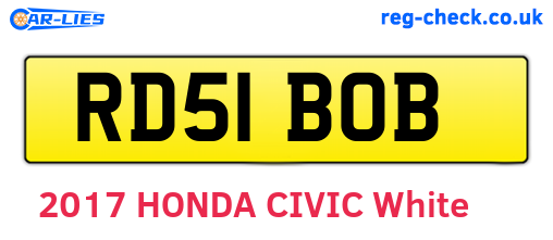 RD51BOB are the vehicle registration plates.