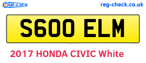 S600ELM are the vehicle registration plates.