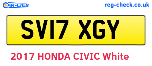 SV17XGY are the vehicle registration plates.