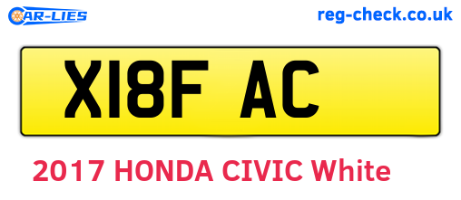 X18FAC are the vehicle registration plates.