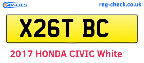 X26TBC are the vehicle registration plates.