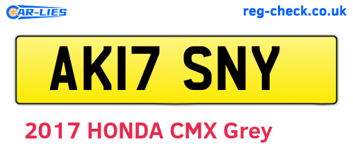 AK17SNY are the vehicle registration plates.