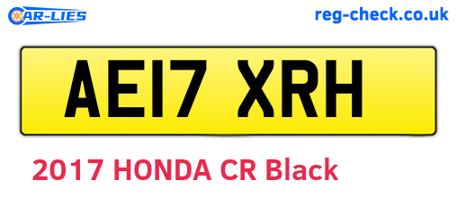 AE17XRH are the vehicle registration plates.