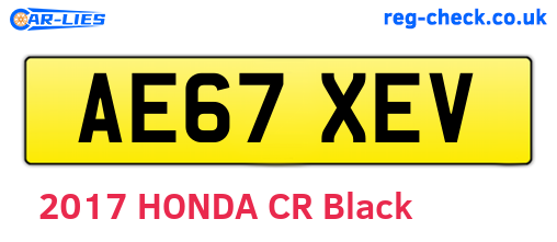 AE67XEV are the vehicle registration plates.