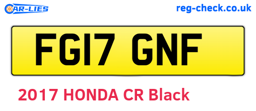 FG17GNF are the vehicle registration plates.