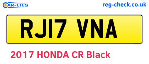 RJ17VNA are the vehicle registration plates.