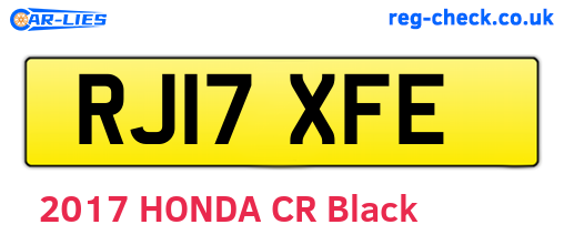 RJ17XFE are the vehicle registration plates.