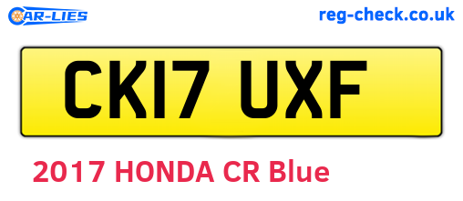 CK17UXF are the vehicle registration plates.