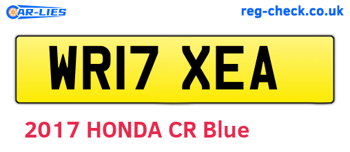 WR17XEA are the vehicle registration plates.