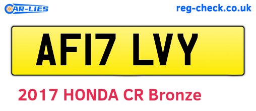 AF17LVY are the vehicle registration plates.