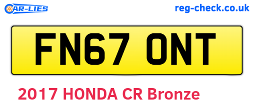 FN67ONT are the vehicle registration plates.