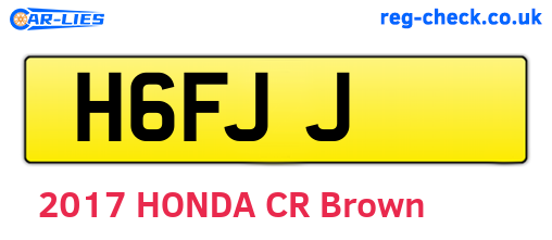 H6FJJ are the vehicle registration plates.