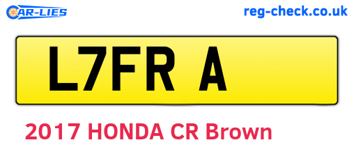 L7FRA are the vehicle registration plates.
