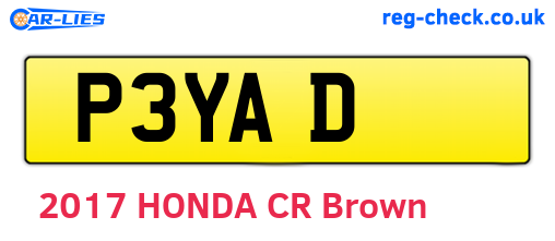 P3YAD are the vehicle registration plates.