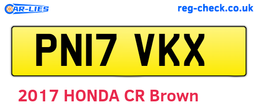 PN17VKX are the vehicle registration plates.