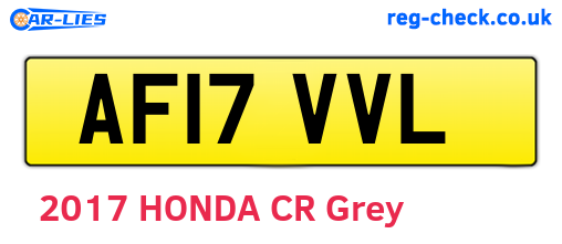 AF17VVL are the vehicle registration plates.