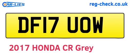 DF17UOW are the vehicle registration plates.