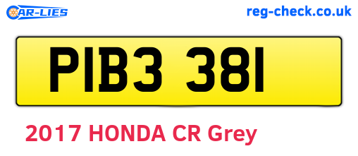 PIB3381 are the vehicle registration plates.