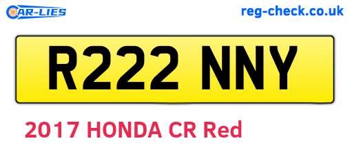 R222NNY are the vehicle registration plates.