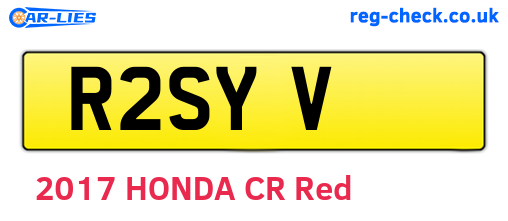 R2SYV are the vehicle registration plates.